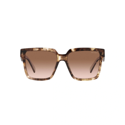 Pre-owned Prada Pr 24zs 07r0a6 Caramel Tortoise - Brown Gradient Sunglasses 56mm Authentic