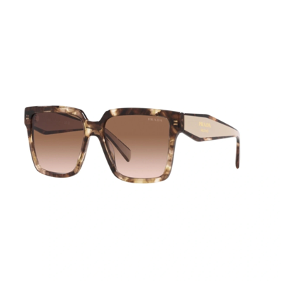 Pre-owned Prada Pr 24zs 07r0a6 Caramel Tortoise - Brown Gradient Sunglasses 56mm Authentic