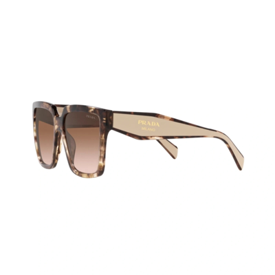 Pre-owned Prada Pr 24zs 07r0a6 Caramel Tortoise - Brown Gradient Sunglasses 56mm Authentic