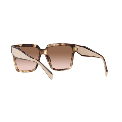 Pre-owned Prada Pr 24zs 07r0a6 Caramel Tortoise - Brown Gradient Sunglasses 56mm Authentic