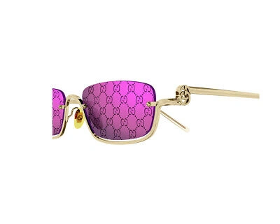 Pre-owned Gucci Sunglasses Gg1278s 005 Gold Violet In Purple