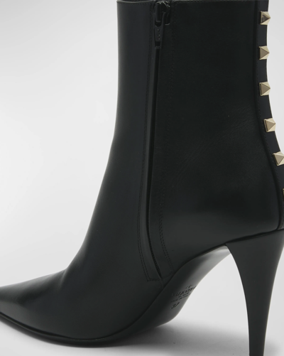 Pre-owned Valentino Garavani Rockstud Stiletto Booties, Black - Retail $1750