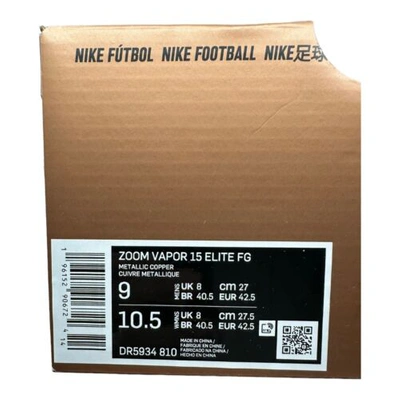 Pre-owned Nike Zoom Mercurial Vapor 15 Elite Fg Copper Soccer Dr5934-810 - Men's Size 9 In Gold