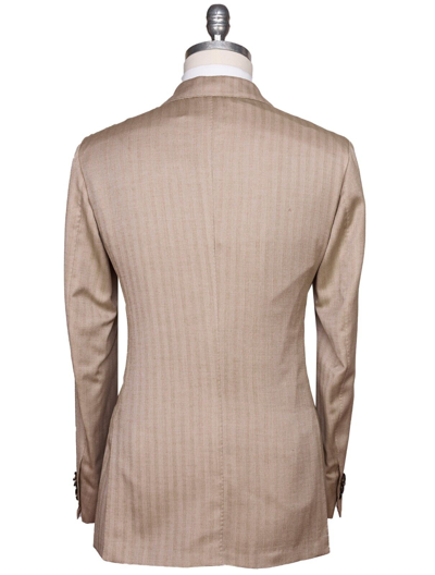 Pre-owned Kiton Blazer Vicuna Peru Cashmere Silk Size 40 Us 50 Eu R8 Tg26 In Beige