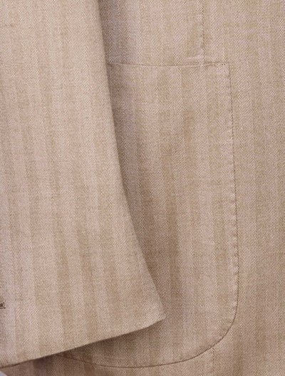 Pre-owned Kiton Blazer Vicuna Peru Cashmere Silk Size 40 Us 50 Eu R8 Tg26 In Beige