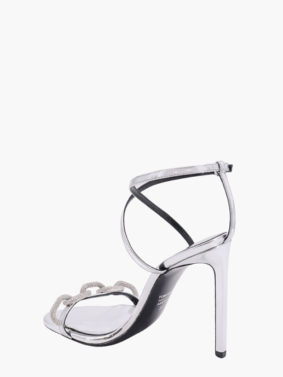 Shop Tom Ford Woman Sandals Woman Silver Sandals