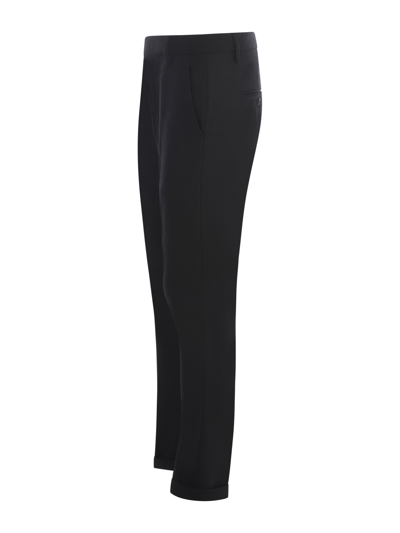 Dondup Straight-leg Virgin Wool Trousers In Grigio Scuro