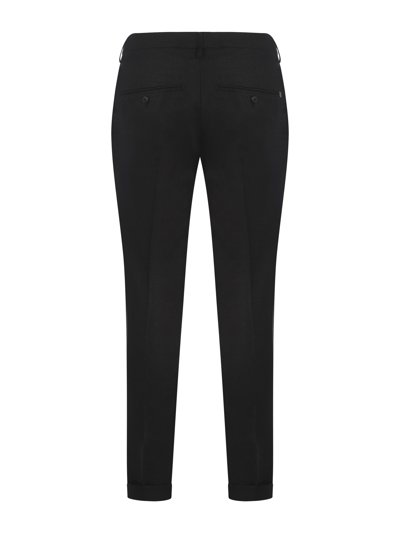 Dondup Straight-leg Virgin Wool Trousers In Grigio Scuro
