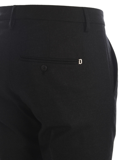 Dondup Straight-leg Virgin Wool Trousers In Grigio Scuro