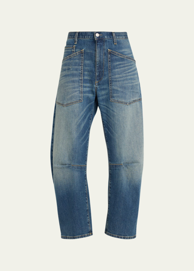 Shop Nili Lotan Shon Cropped Jeans In Classic Wash