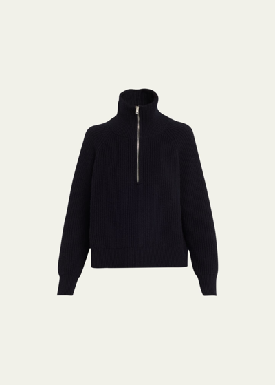 Shop Nili Lotan Garza High-neck Cashmere Sweater In Dark Navy