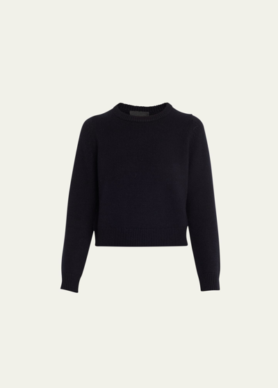 Shop Nili Lotan Poppy Cashmere Sweater In Dark Navy
