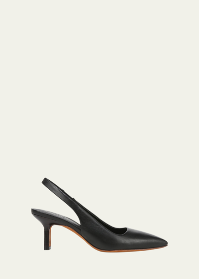 Shop Vince Patrice Calfskin Slingback Pumps In Macadamia