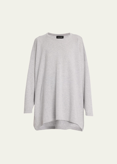 Shop Eskandar Smaller Front Larger Back Sweater (long Length) In Greysilver