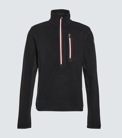 Shop Moncler Technical Half-zip Sweater In Black