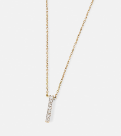 Mateo 14kt Gold La Barre Necklace With Diamonds In Gold