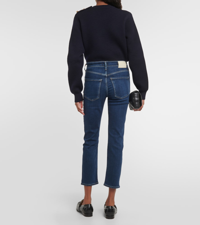 Shop Citizens Of Humanity Isola Cropped Slim Jeans In Blue