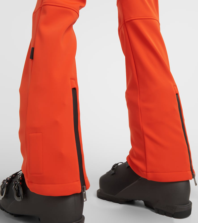 Yves Salomon Soft Shell Flared Ski Pants In Orange