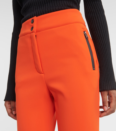 Yves Salomon Soft Shell Flared Ski Pants In Orange