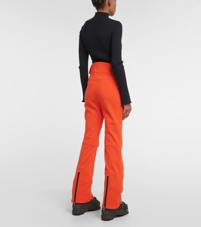Yves Salomon Soft Shell Flared Ski Pants In Orange