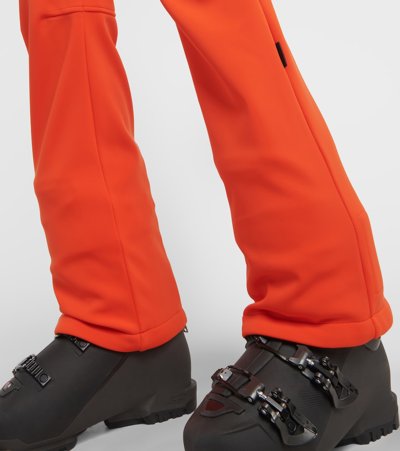 Yves Salomon Soft Shell Flared Ski Pants In Orange