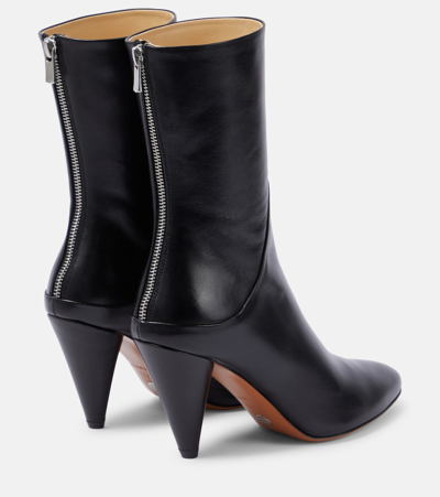 Shop Proenza Schouler Cone Leather Ankle Boots In Black