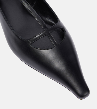 Shop The Row Cyd Leather Ballet Flats In Black