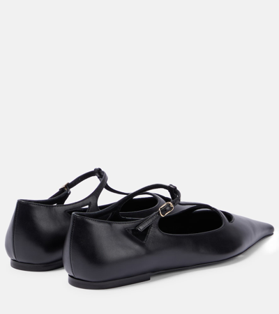 Shop The Row Cyd Leather Ballet Flats In Black