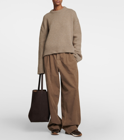 The Row Owen Suede-trimmed Nylon Runner Sneakers In Brown