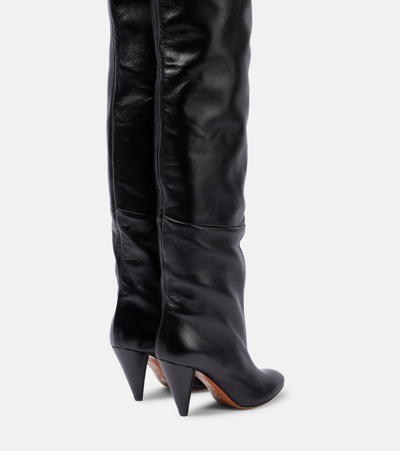 Shop Proenza Schouler Cone Leather Over-the-knee Boots In Black