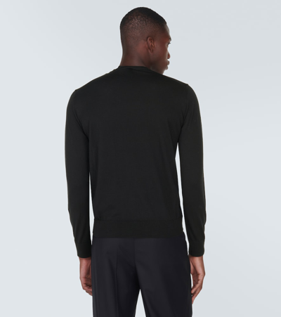 Shop Giorgio Armani Virgin Wool Sweater In Black