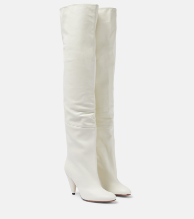 Shop Proenza Schouler Cone Leather Over-the-knee Boots In White