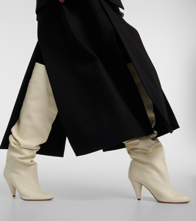 Shop Proenza Schouler Cone Leather Over-the-knee Boots In White
