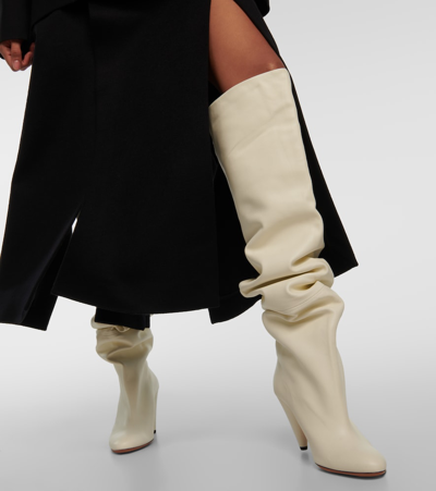 Shop Proenza Schouler Cone Leather Over-the-knee Boots In White