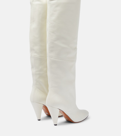 Shop Proenza Schouler Cone Leather Over-the-knee Boots In White