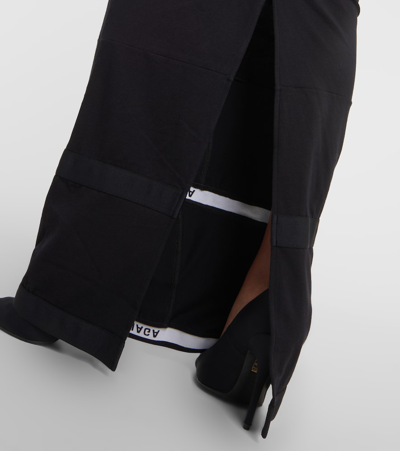 Shop Balenciaga Brief Cotton-blend Jersey Maxi Dress In Black