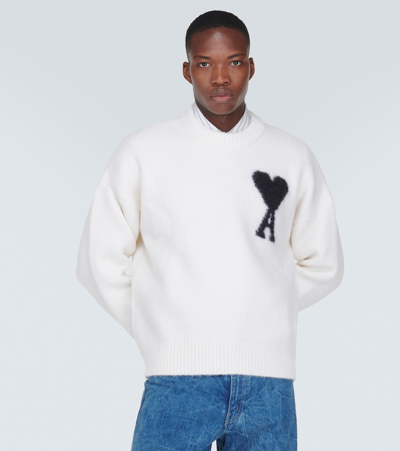 Ami Alexandre Mattiussi Wool-blend Sweater In Black