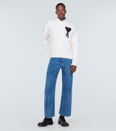 Ami Alexandre Mattiussi Wool-blend Sweater In Black