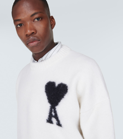 Ami Alexandre Mattiussi Wool-blend Sweater In Black