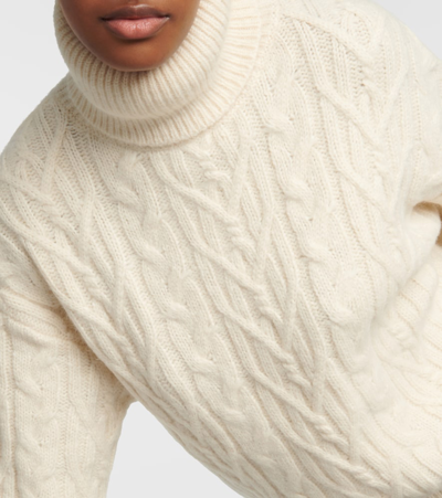 Shop Nili Lotan Annie Alpaca-blend Turtleneck Sweater In Beige