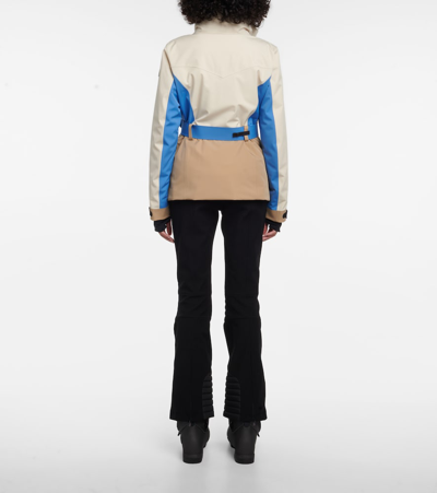 Moncler Hainet Belted Colorblock Snow Jacket In Multicoloured
