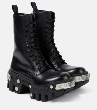 Shop Balenciaga Bulldozer Leather Ankle Boots In Black