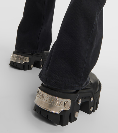 Balenciaga Bulldozer Leather Lace-up Platform Boots In Black
