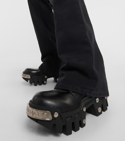 Shop Balenciaga Bulldozer Leather Ankle Boots In Black