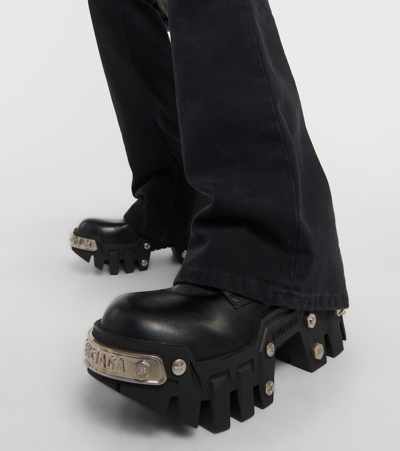 Balenciaga Bulldozer Leather Lace-up Platform Boots In Black