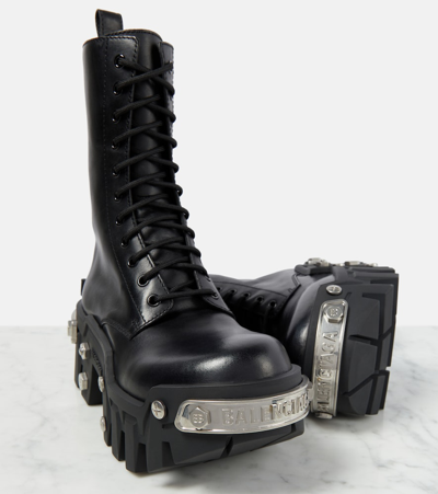 Shop Balenciaga Bulldozer Leather Ankle Boots In Black