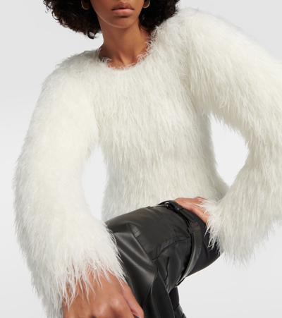 Coperni Fluffly Knit Sweater In White