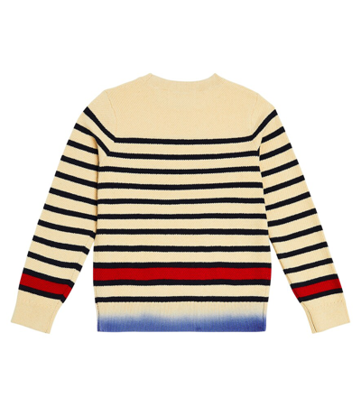 Shop Scotch & Soda Striped Cotton And Wool Sweater In Multicoloured
