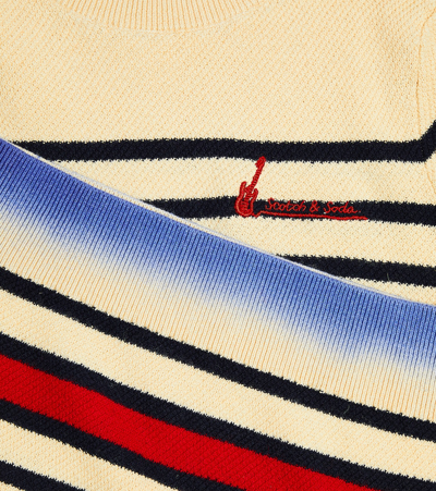 Shop Scotch & Soda Striped Cotton And Wool Sweater In Multicoloured
