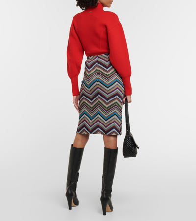 Missoni Zig Zag Wool-blend Pencil Skirt In Multicoloured